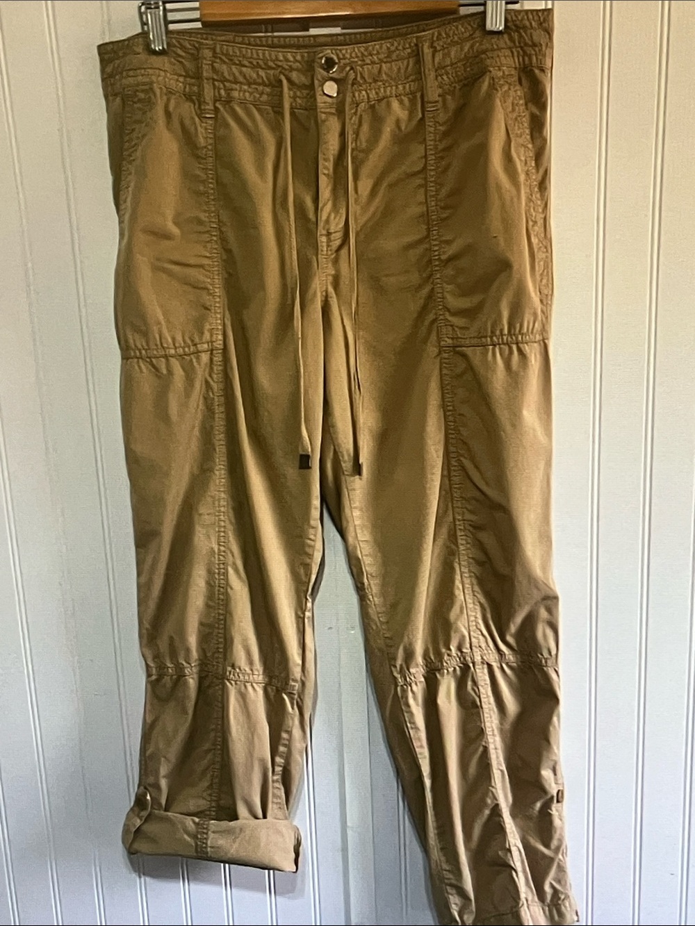 Lauren Ralph Lauren Khaki Cropped Drawstring Utility Pants